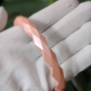 Blush Pink Faceted Bangle Bracelet | Modern Minimal